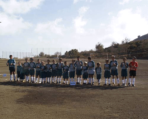 El equipo durante la presentacin en el campo de El Pinar.