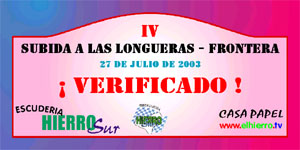 IV SUBIDA A LAS LONGUERAS - FRONTERA 2003