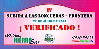 IV SUBIDA A LAS LONGUERAS - FRONTERA 2003