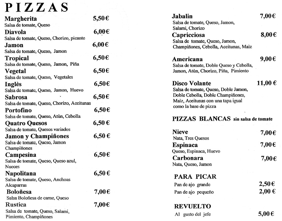 Pizzas